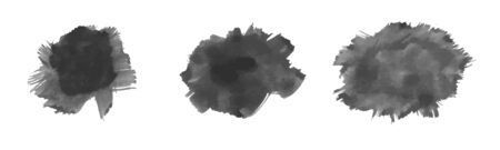 Set of Vector Watercolor Black Stainsのイラスト素材