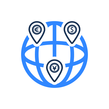 Attractive and Faithfully Designed Global Currency Iconのイラスト素材