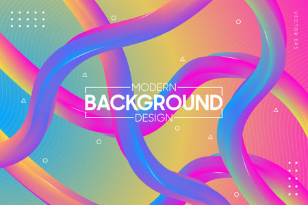 Vector abstract wave line colorful landing page flat background vector designのイラスト素材