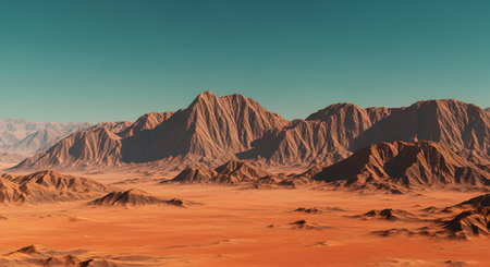 Fantasy alien planet. Mountain. 3D illustration render. 3D CG.の素材