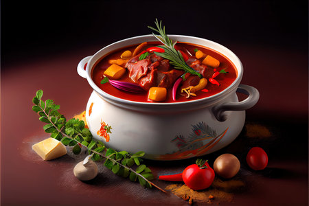 Special European Cuisine Goulash food. Ai generativeの素材