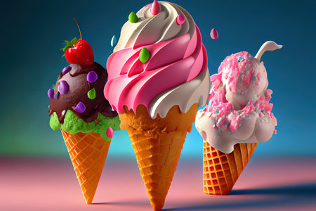 Tasty Ice Cream food. Ai generativeの素材