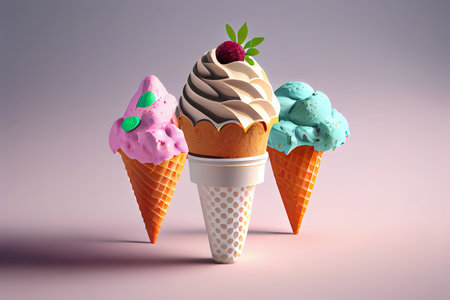 Ice cream horizontal ads template. Ai generativeの素材