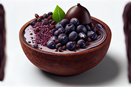 Delicious Brazilian AÃ§aÃ­ food. Ai generativeの素材