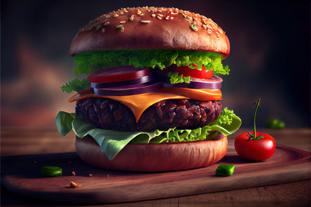Tasty and delicious Burgers food. Ai Generated Imageの素材