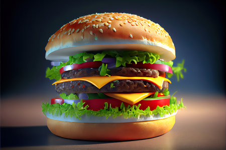 Burgers food. Ai Generated Imageの素材