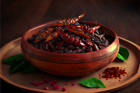 tacos de chapulines or grasshopper taco traditional in mexican food with homemade guacamole sauce in Oaxaca Mexico Ai generativeの素材