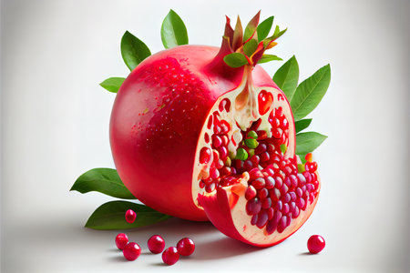 pomegranate on white Ai generated imageの素材