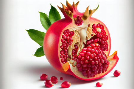 pomegranate on white Ai generated imageの素材
