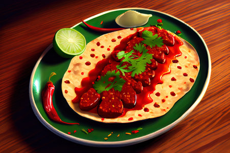 mexican food sausage tacos Ai generativeの素材