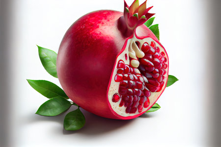 pomegranate on white Ai generated imageの素材