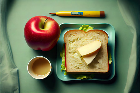 School breakfast Ai generated imageの素材