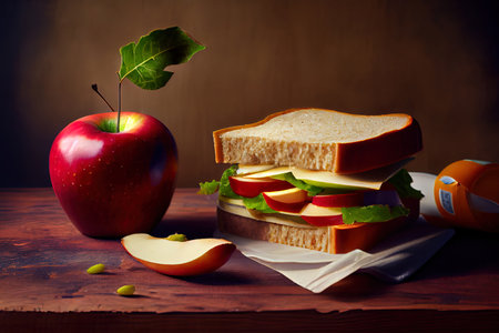 School breakfast Ai generated imageの素材