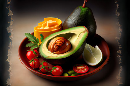 Healthy Mexican Avocado food Ai generativeの素材