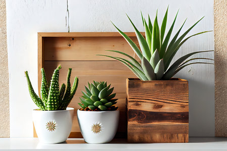 Different types of Aloe Home plant Succulent Ai generated imageの素材