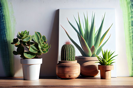 Different types of Aloe Home plant Succulent Ai generated imageの素材