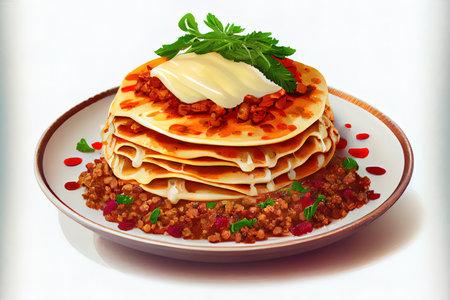 Fresh pancake with different stuffing Ai generativeの素材