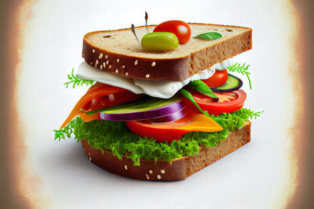 Natural Appetizing fresh healthy sandwich Ai generativeの素材