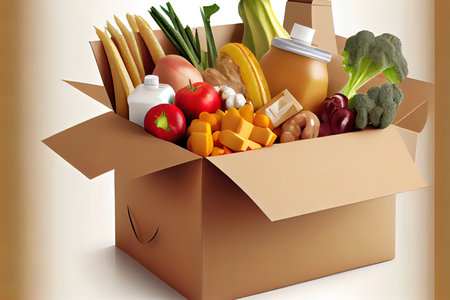 Special Delivery or grocery shopping healthy Ai generativeの素材