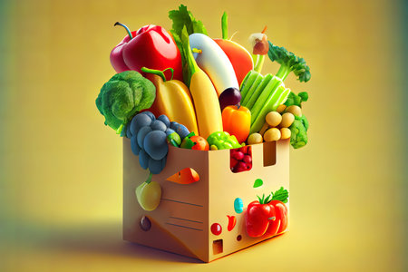 Special Delivery or grocery shopping healthy Ai generativeの素材
