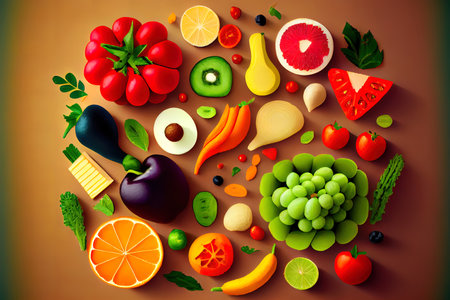 Delicious Healthy food background Ai generativeの素材