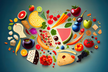 Delicious Healthy food background Ai generativeの素材