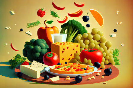 Delicious Healthy food background Ai generativeの素材