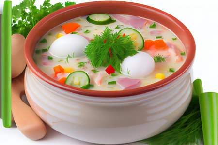 Okroshka - Russian cold soup Ai generativeの素材