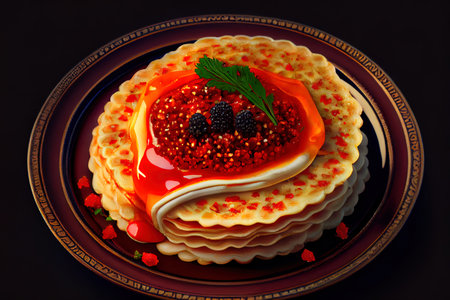 Healthy pancake with different stuffing Ai generativeの素材