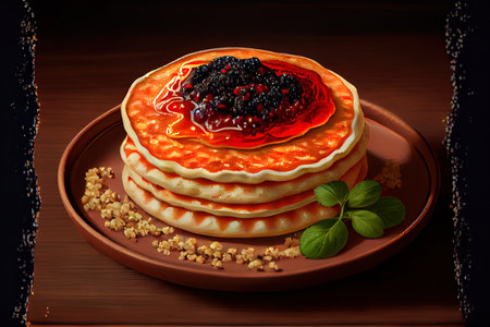 Special pancake with different stuffing Ai generativeの素材