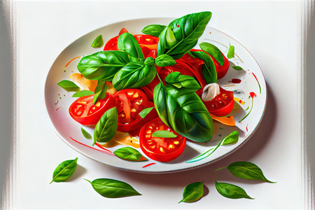 Salad with fresh tomatoes Ai generativeの素材