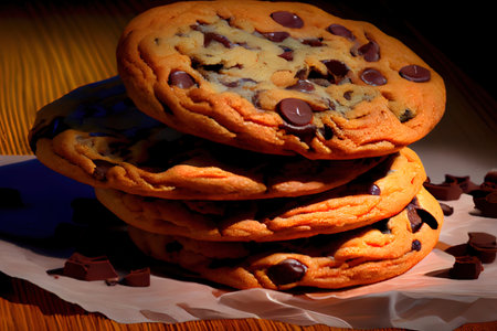 Healthy Chocolate chip cookies Ai generativeの素材