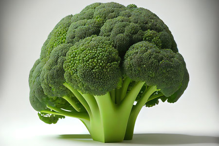 Wonderful One natural Broccoli with white background Ai generativeの素材