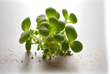 Fresh One natural Cress with white background Ai generativeの素材