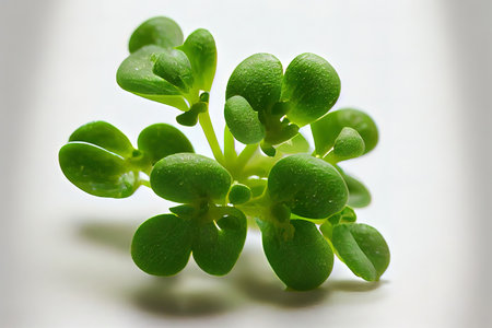 Fresh One natural Cress with white background Ai generativeの素材