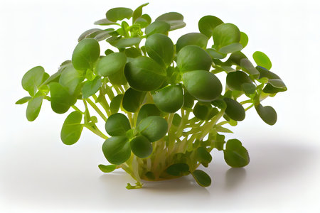 Green One natural Cress with white background Ai generativeの素材
