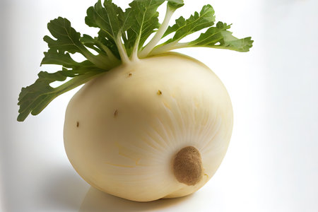 Special One natural Daikon with white background Ai generativeの素材