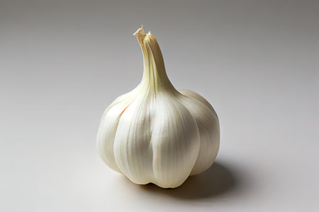 Original One natural Garlic with white background Ai generativeの素材