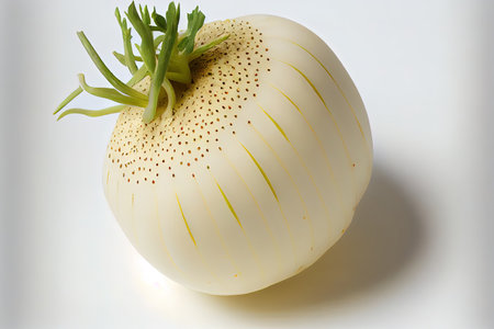 Tasty One natural Daikon with white background Ai generativeの素材