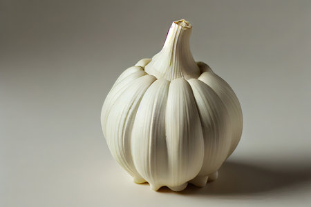 Healthy One natural Garlic with white background Ai generativeの素材
