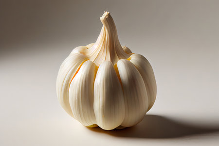 Original One natural Garlic with white background Ai generativeの素材