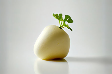 Tasty One natural Daikon with white background Ai generativeの素材