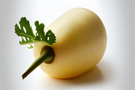 Tasty One natural Daikon with white background Ai generativeの素材