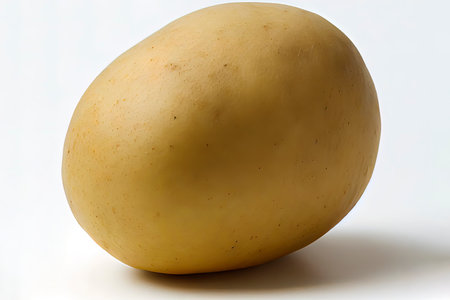 Potatoes with peel isolated on white background Ai generativeの素材