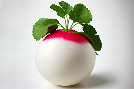 Fresh radish isolated on white Ai generativeの素材