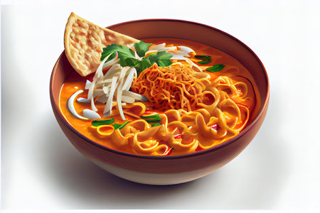 Homemade Thai Khao Soi food Ai generativeの素材