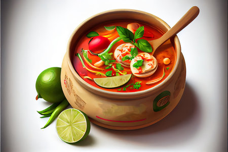 Fresh Thai Tom Yum food Ai generativeの素材