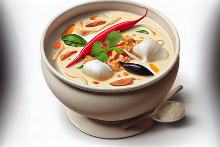Tasty Thai Tom Kha Gai food Ai generativeの素材