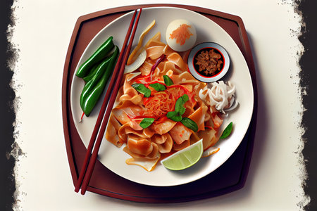 Tasty Chinese Fried Rice Food in the plate on the table Ai generativeの素材