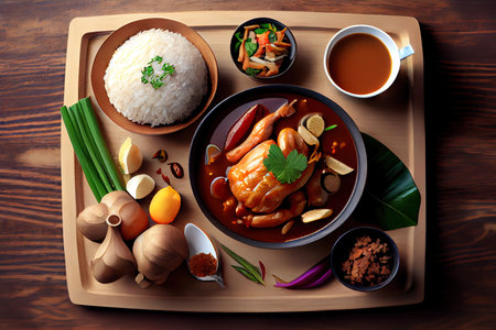 Homemade Thai Gai Yang food Ai generativeの素材
